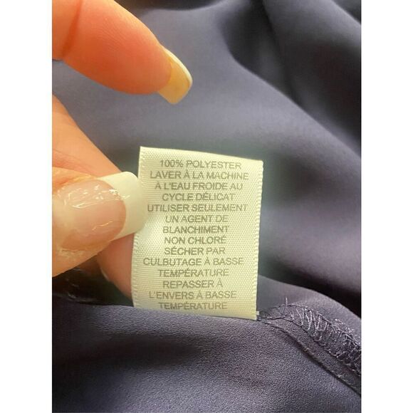 Lord & Taylor Tunic Navy Blue V-Neck Long Sleeves Sz. M Flattering S - Picture 8 of 8